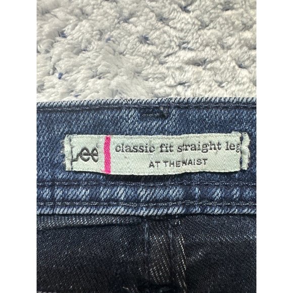 Lee Classic Fit Straight Leg at the Waist Jeans Womens 14 Denim Blue High Rise - Picture 4 of 10